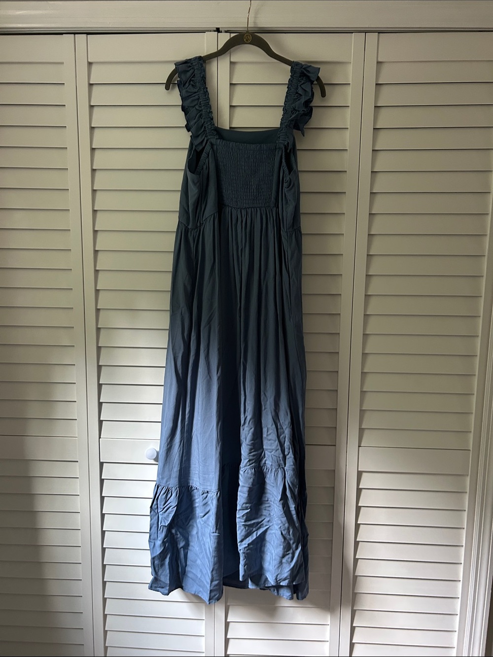 Blue Ruffle Strap Maxi Dress - Picture 5 of 7